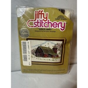 Vintage Jiffy Stitchery Crewel Embroidery Kit #780 "Spring Barn" New Unopened